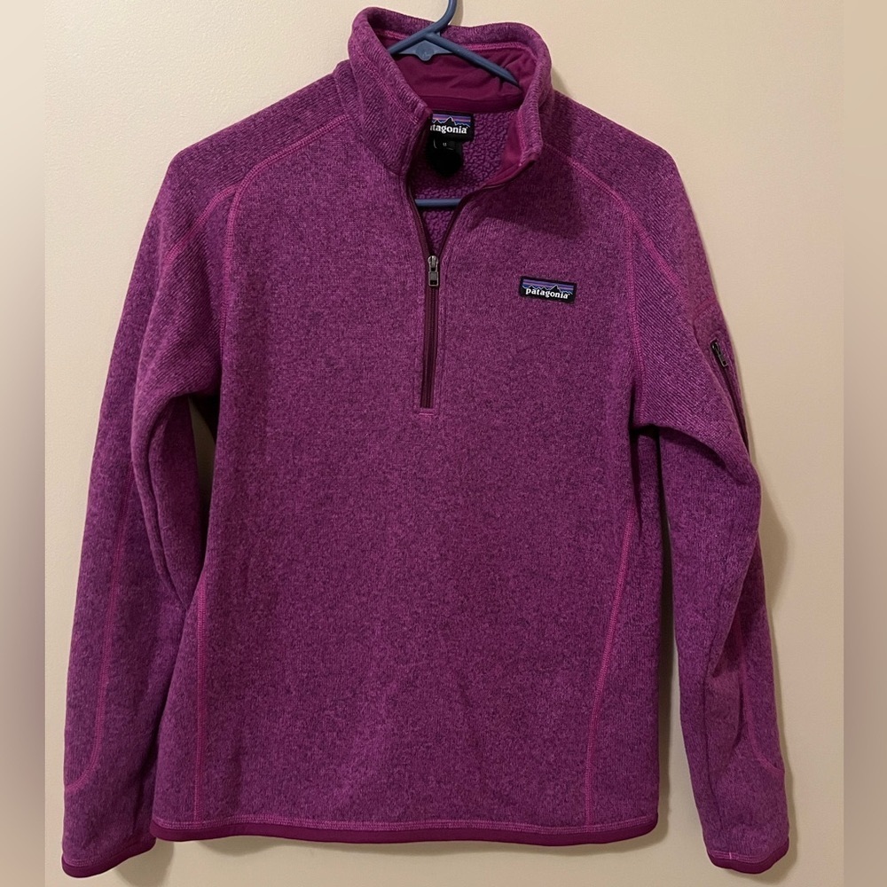 PATAGONIA Women's Better Sweater 1/4-zip Fleece MEDIUM VioletRed